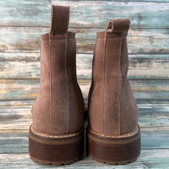 Steve Madden Jaffa Chelsea Boots Womens 7M Brown Suede Pull On Biker Moto Casual - Picture 6 of 12